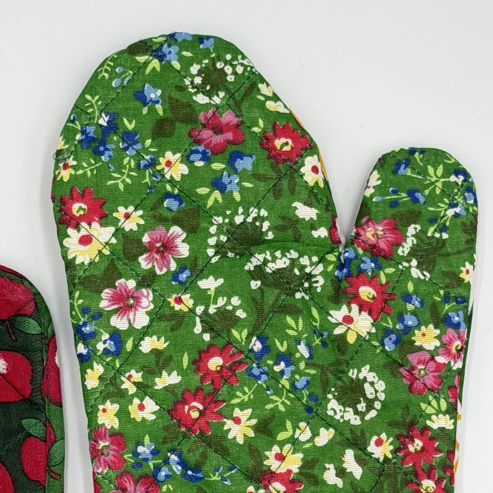 VTG Apple Kitchen Oven Mitt Potholder Set Cottagecore‎ Farmhouse Country 80s